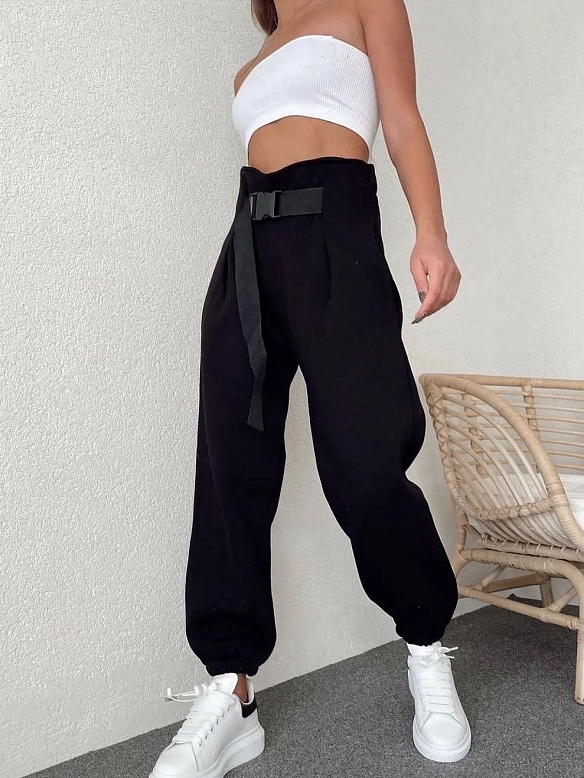 Gekräuselte, gepolsterte Sweathose HS906