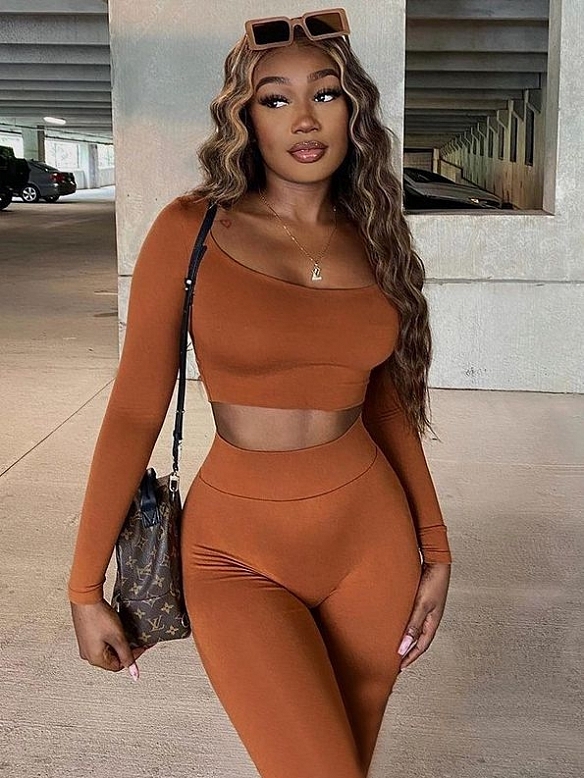 High-waisted skinny trousers two-piece suit for women ST314