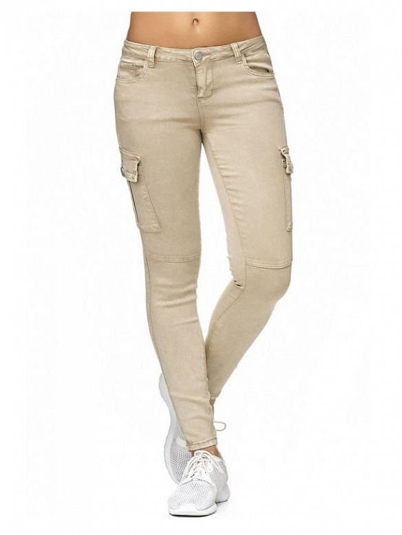 Skinny Chinohose mit seitlichen Eingrifftaschen HS916