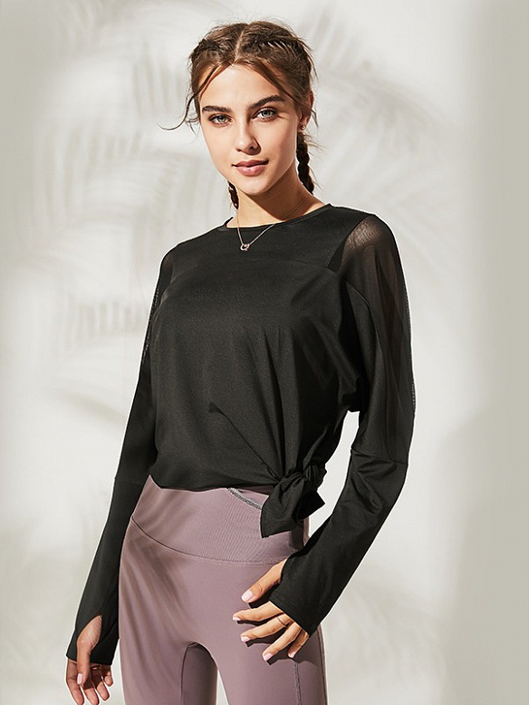 Damen Langärmliges Sport Shirt mit Mesh FT086