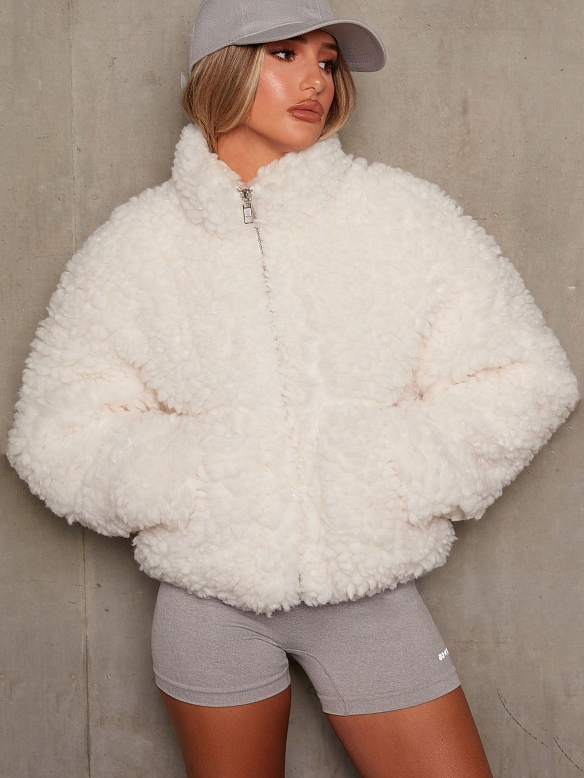 Damen Teddy Fleece Sportjacke FT236