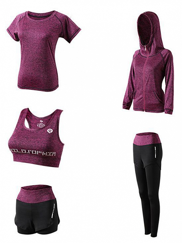 Yoga Kleidung Anzug 5er-Set Trainingsanzug Laufbekleidung Gym Fitness Kleidung