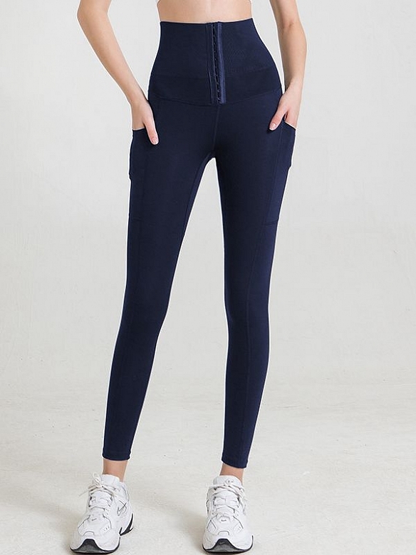 Damen Bauchweg Leggings mit Taschen HS496