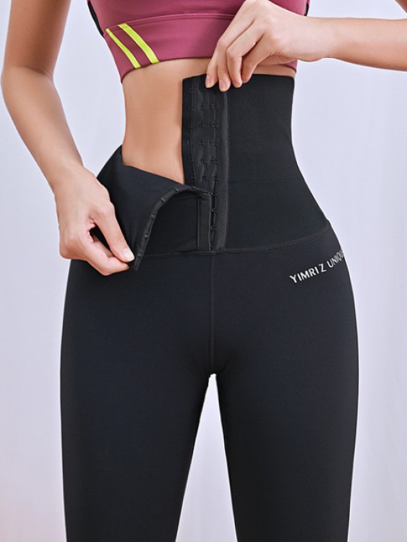 DAMEN LEGGINGS SPORTHOSE mit Haken-Reihen HS374