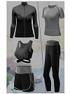Yoga Kleidung Anzug 5er-Set Trainingsanzug Laufbekleidung Gym Fitness Kleidung ST098