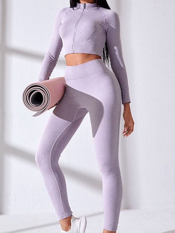 Langärmeliger Sport- und Fitnessanzug mit hoher Taille ST253