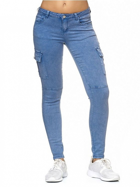 Skinny Chinohose mit seitlichen Eingrifftaschen HS916