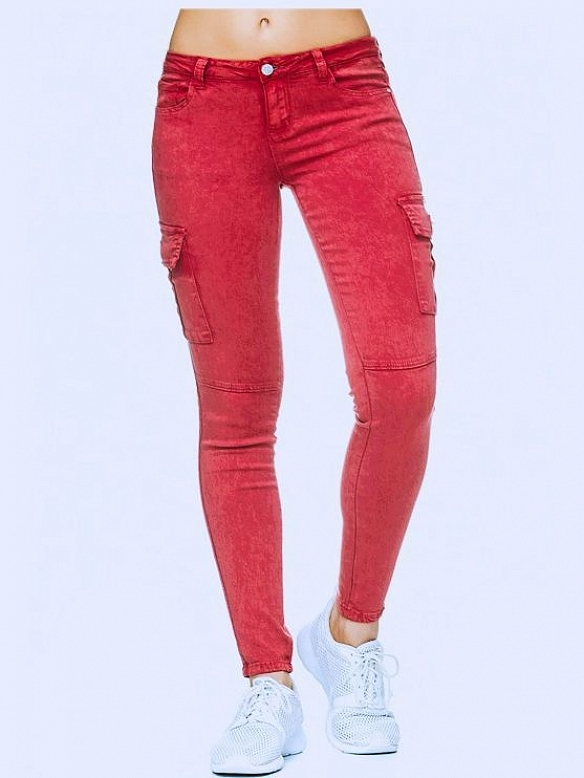 Skinny Chinohose mit seitlichen Eingrifftaschen HS916