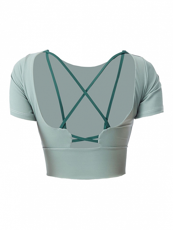 Damen Yoga Fitness T-Shirt Crop Top FT144