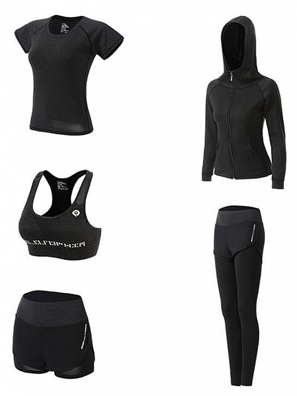 Yoga Kleidung Anzug 5er-Set Trainingsanzug Laufbekleidung Gym Fitness Kleidung