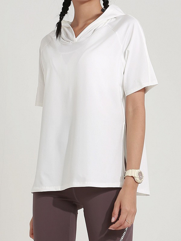 Damen Kurzärmliges Sport Kapuzenshirt FT091