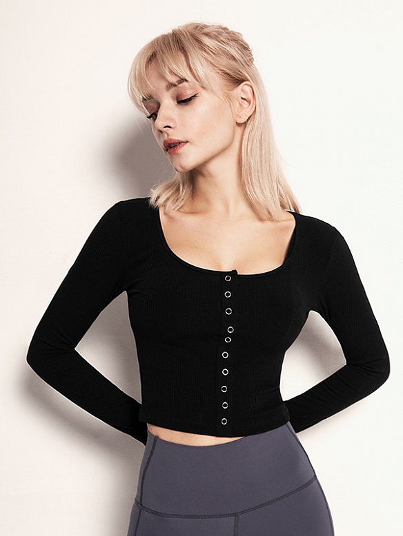 Damen Sporttop mit langen Ärmeln FT012