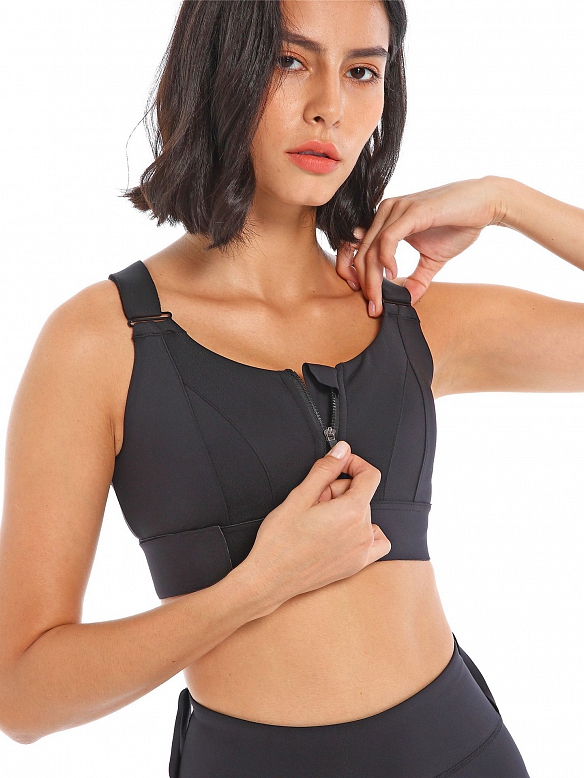 Damen Vorderverschluss Starker Halt Sport BH Große Brüste Verstellbar  FT219