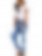 Zweireihige zerrissene Stretch-Damenhose HS935