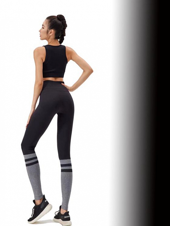 Gestreifte Patchwork-Yogahose HS794