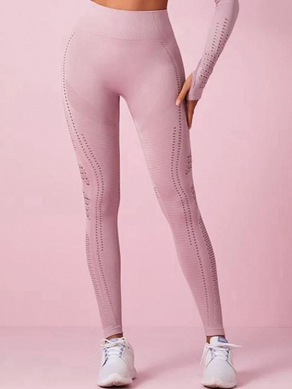 ZASUWA Damen-Lift-Leggings Netz feste Farbe hohe Taille Leggings   HS813