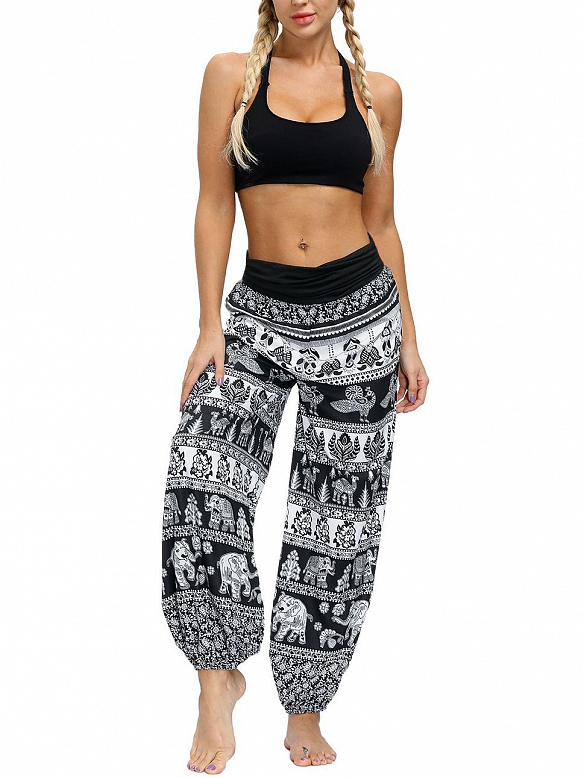 Damen Gemusterte Haremshose Yogahose für Sommer HS509
