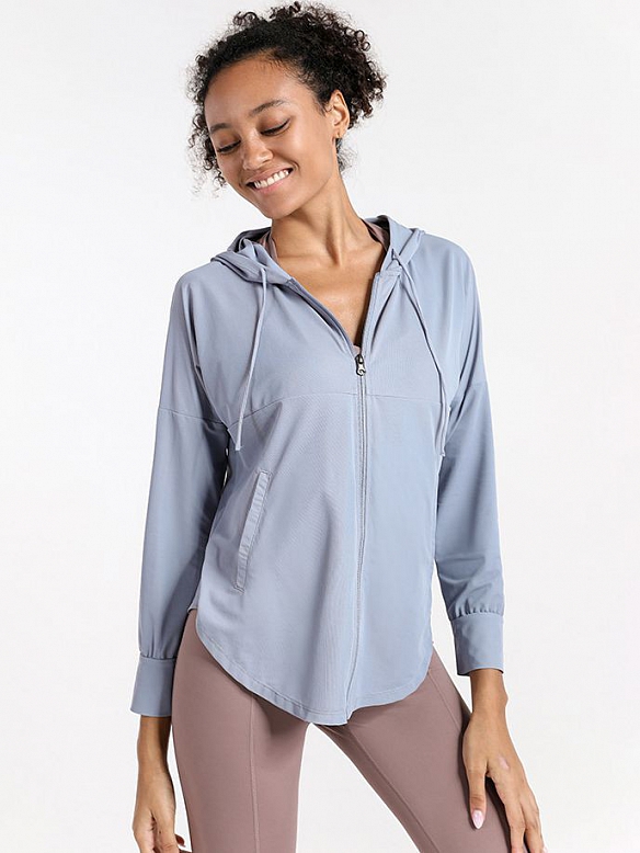 Damen Sport Kapuzenshirt mit Reißverschluss FT210