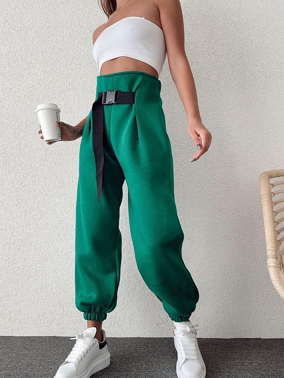 Gekräuselte, gepolsterte Sweathose HS906