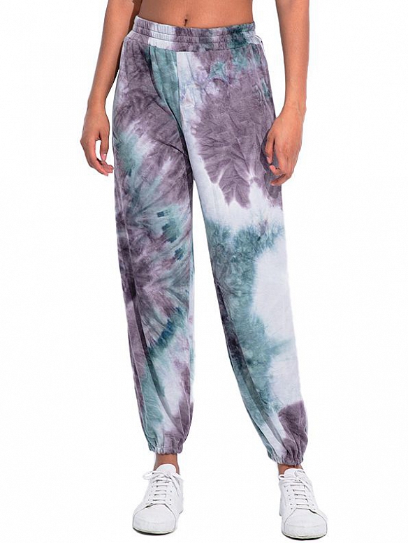 Damen Tie dye Yogahose mit Taschen HS550