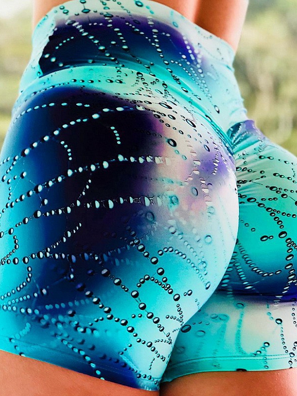 Damen Gemusterte kurze Leggings Sporthose HS345