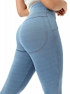 Faux Denim Stretch Peach Yoga Pants HS873