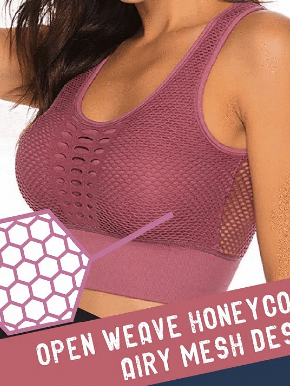 Damen Starker Halt Mesh Sport-BH FT110