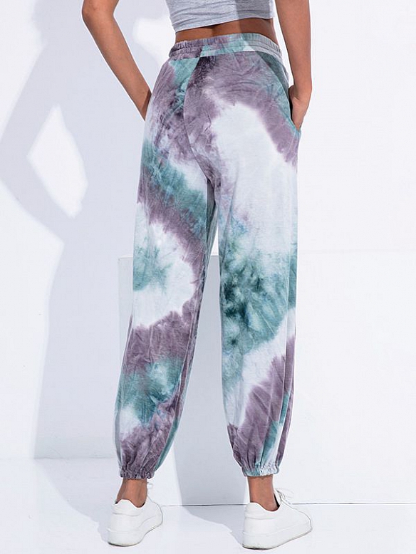 Damen Tie dye Yogahose mit Taschen HS550
