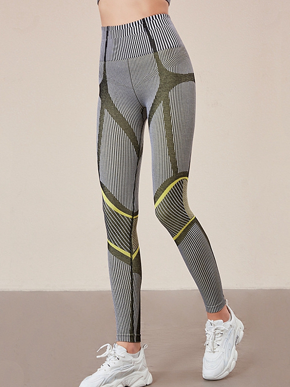 Damen gestreifte Leggings Yogahose HS626