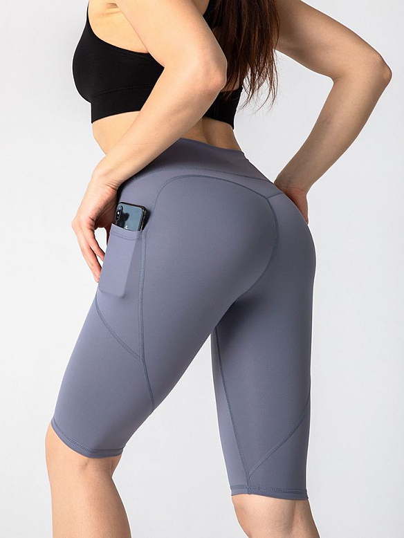 Damen Kurze Leggings mit Taschen HS308