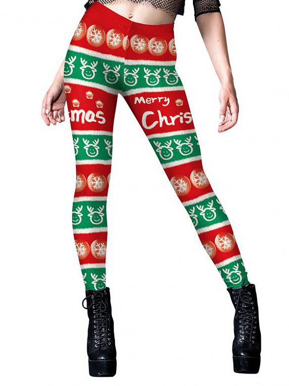 Weihnachtshosen Europäische und amerikanische neue elastische Damenhosen Yogahosen HS675