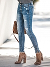 Damen-Denim-Hose mit zerrissenen Löchern HS961