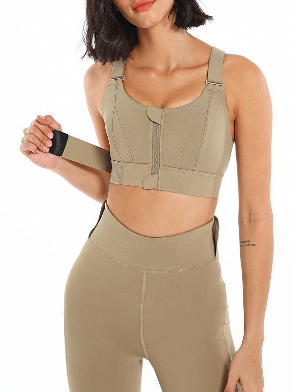 Damen Vorderverschluss Starker Halt Sport BH Große Brüste Verstellbar  FT219