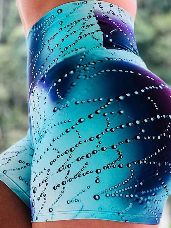 Damen Gemusterte kurze Leggings Sporthose HS345