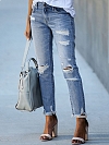 Zerfetzte Raw Saum Jeans HS927