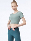 Damen Yoga Fitness T-Shirt Crop Top FT144