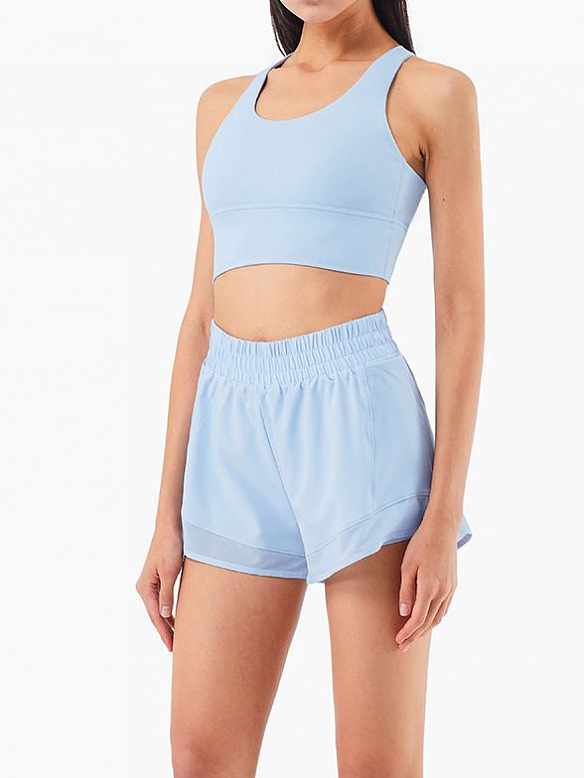 Damen elastisch 2 in 1 Kurze Hose HS548