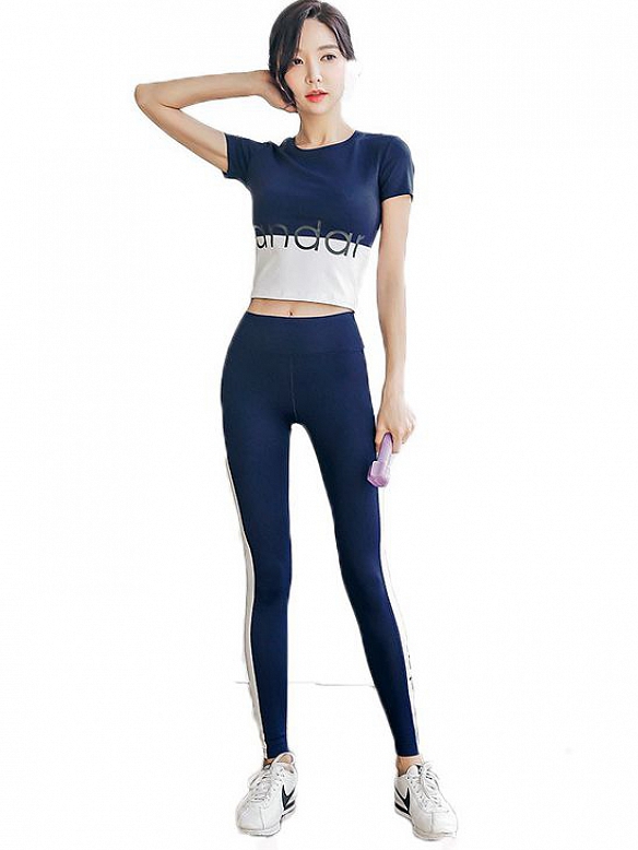 Blaues Gelenk weiß Outdoor Running Yoga hoch dehnen eng ST213