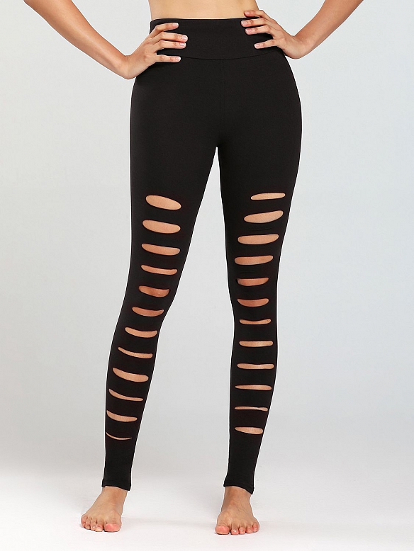 Damen Sexy Ripped Leggings Yogahose HS507