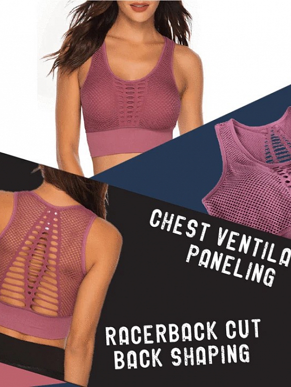 Damen Starker Halt Mesh Sport-BH FT110