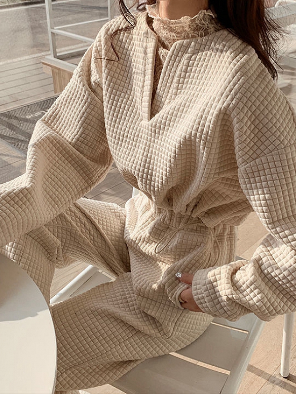 Damen Waffel Freizeitanzug Set ST191