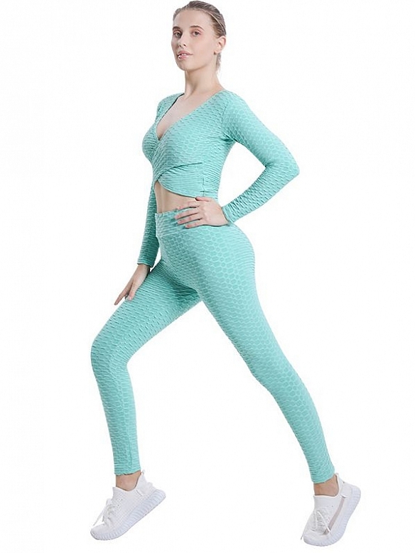 Hohe Taille Fitness-Hose Yoga-Anzug für Frauen ST307