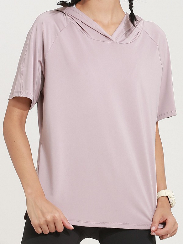 Damen Kurzärmliges Sport Kapuzenshirt FT091