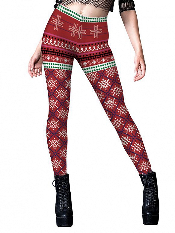 Weihnachtshosen Europäische und amerikanische neue elastische Damenhosen Yogahosen HS675