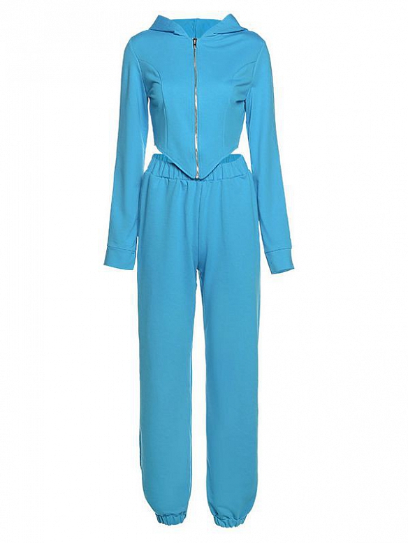 Damen Modern Kapuzen Freizeitanzug Jogginganzug ST146