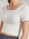 Damen Yoga Fitness T-Shirt Crop Top  FT126