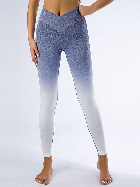 Gradient Pfirsich Hüfte heben sportliche Leggings laufen Gym Hosen HS684
