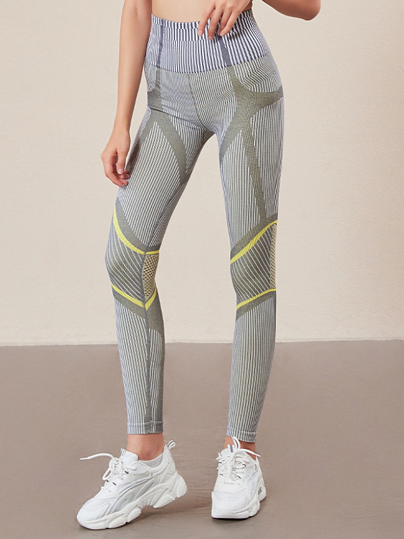 Damen gestreifte Leggings Yogahose HS626