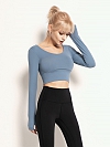 Fitness Langarm Oberteil Top Crop Top FT014