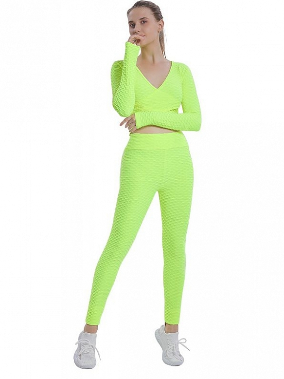 Hohe Taille Fitness-Hose Yoga-Anzug für Frauen ST307